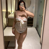Files Tease White Sexy Bodysuit