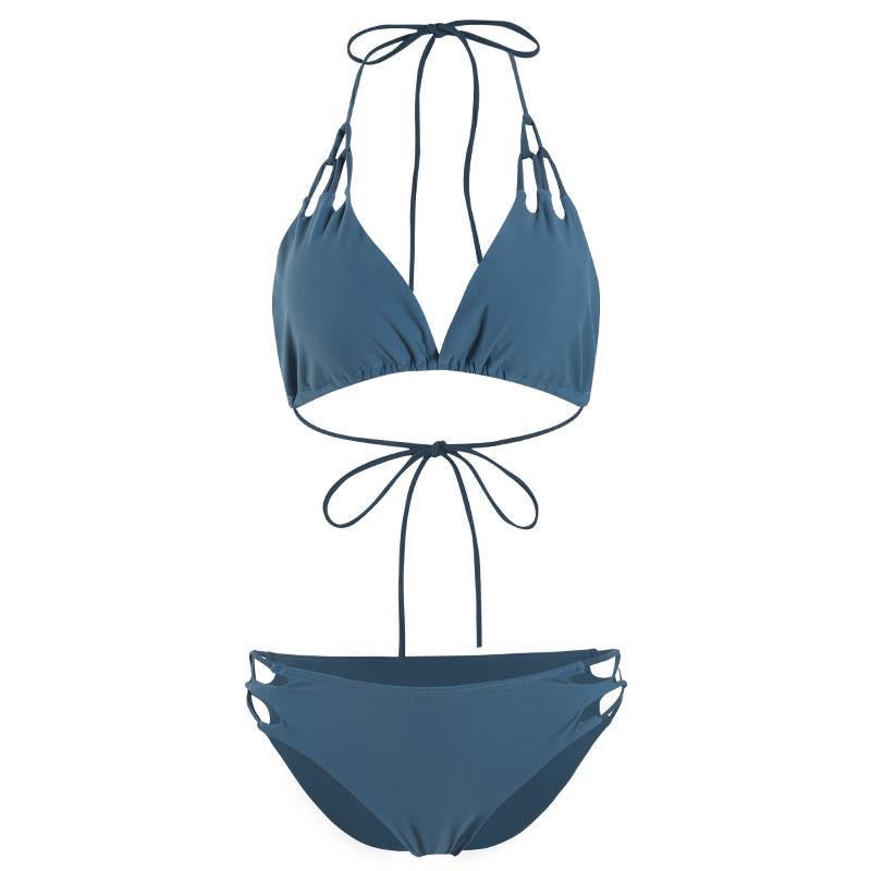 Korean Style Strap Bikini  FancyCollect Blue S(45-55kg)(100-120lb) 