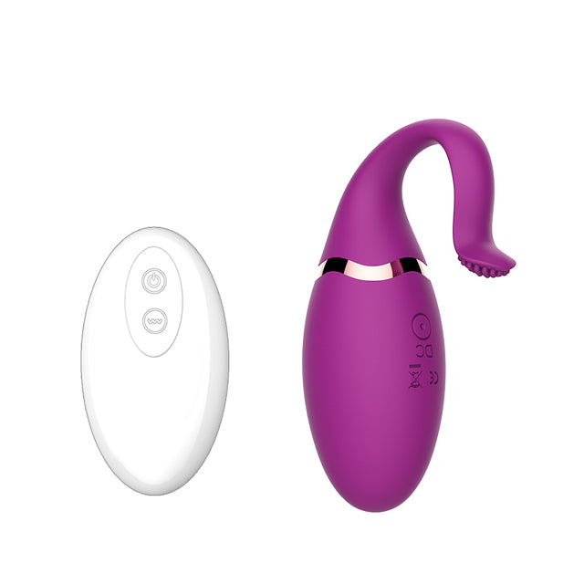 Wireless Remote Control Silicone Bullet Egg Vibrators for Women  FancyCollect Purple  